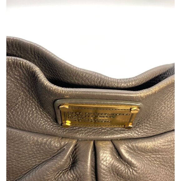 Marc Jacobs Grey Pebbled Leather Classic Q Hillier Hobo Bag - Picture 10 of 12
